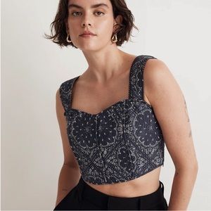 Madewell quilted sweetheart crop top